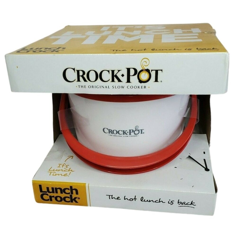 Compact Lunch Crock Pot Slow Cooker 20-Ounce Food Warmer - Portable Red Mini